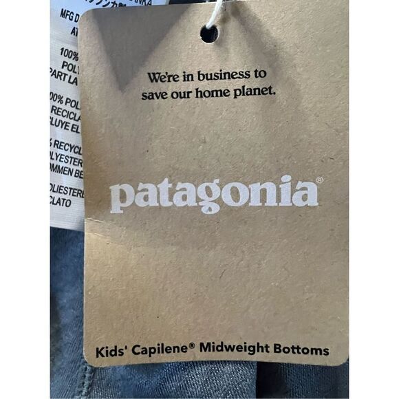 Patagonia Kid's Noble Grey Capilene Midweight Bottom Pants Size Small - Picture 5 of 6